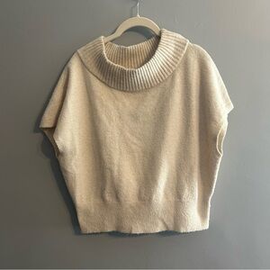 Cozy Cream Mockneck Cap Sleeve Sweater Vest - Express